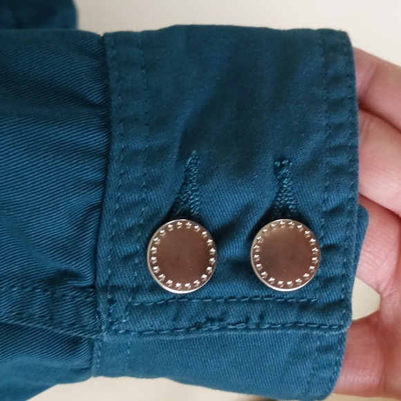 American Sweetheart Button Up Jacket L Teal - Picture 8 of 12